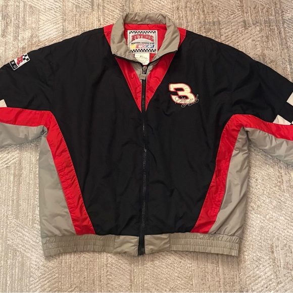 Vintage Nutmeg Jacket Mens XL Dale Earnhardt Nascar The Intimidator Racing Black - Picture 1 of 12